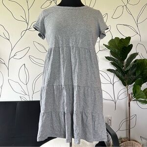 Grey Tiered Mini Dress